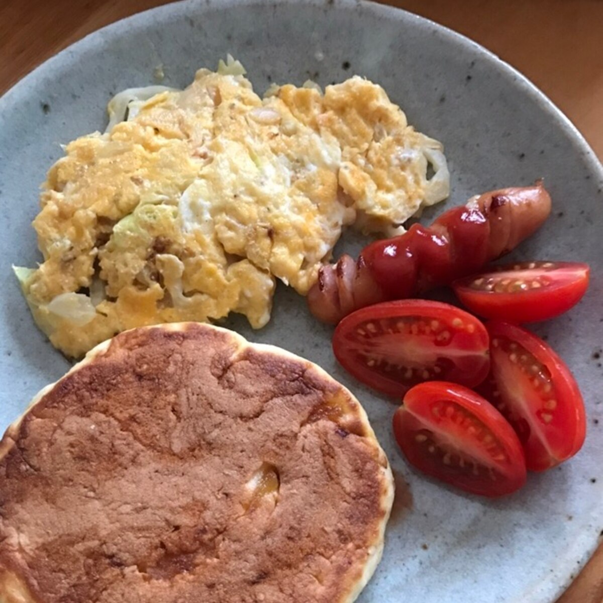 パンケーキとキャベツオムレツの朝ごはん レシピ 作り方 By ボンド子 楽天レシピ